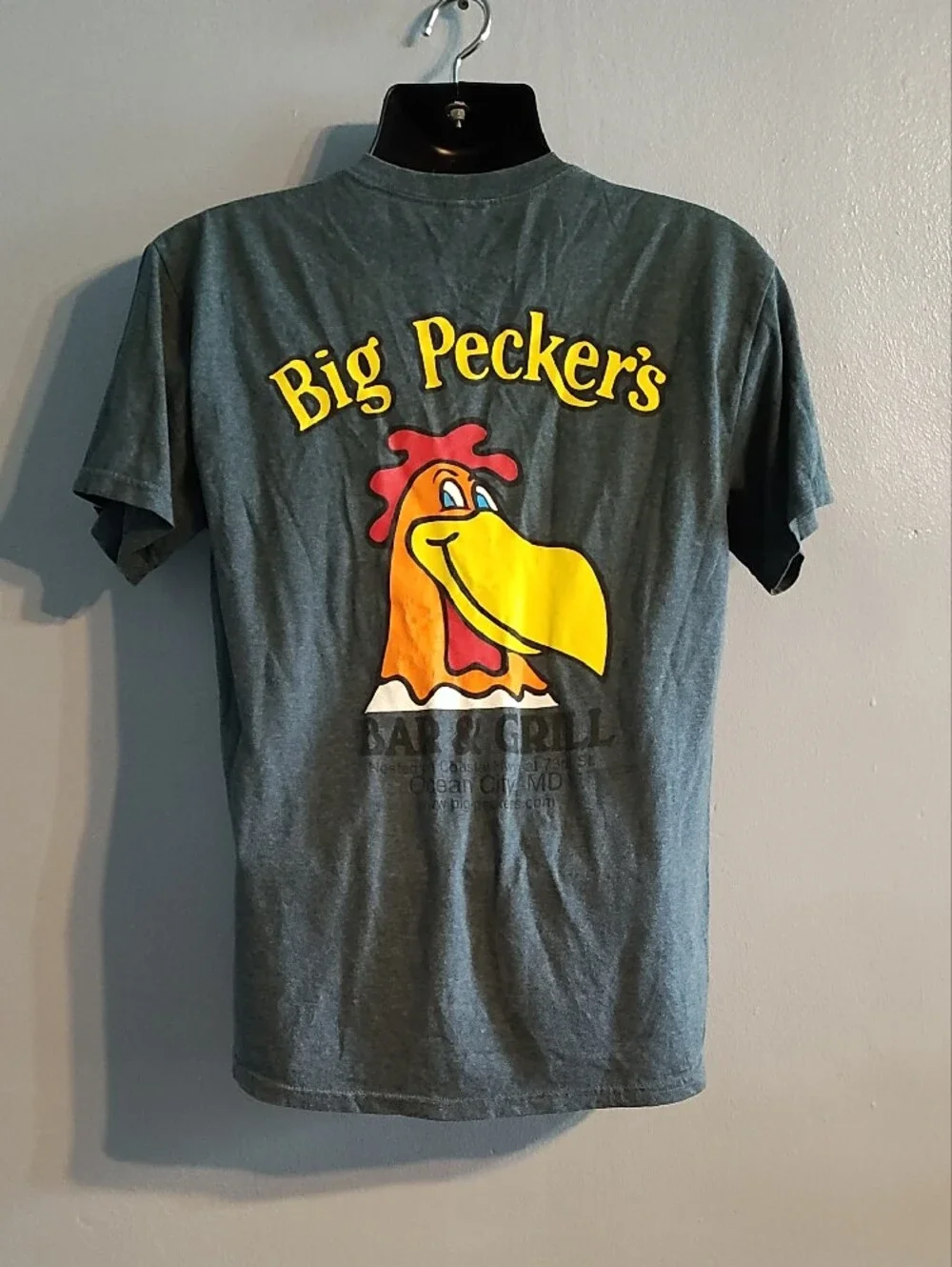Big Peckers Bar & Grill Charcoal Gray Logo Tee - Men's Ocean City MD, Shirt